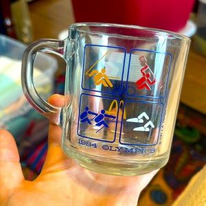 Vintage 1984 Olympics glass mug